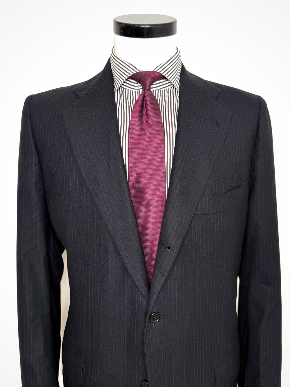 Kiton Black Stripe Super 180’s Blazer - 14 Micron | 44